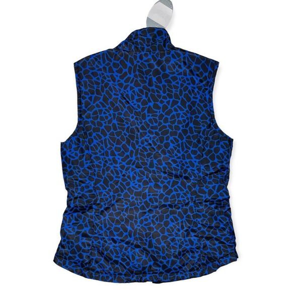 Greg Norman Blue and Black Printed/ Black Quilted Reversible Zip Up Vest - Picture 5 of 11